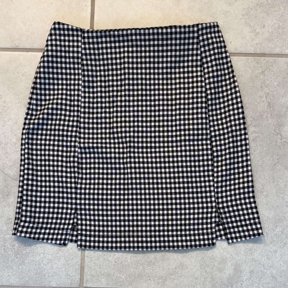 Love on a Hanger Black and White Gingham Pencil Skirt